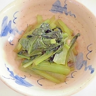 豚の茹で汁で　小松菜のサッと煮